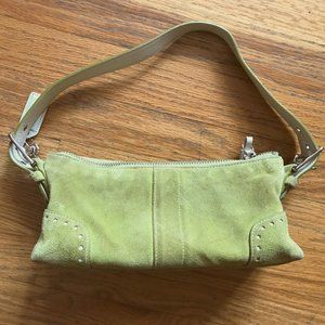 Coach Handbag Green Suede